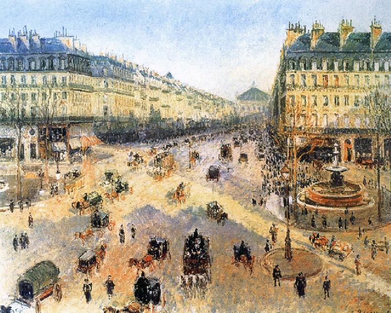 Camille Pissarro Theater Square, the French winter morning Germany oil painting art